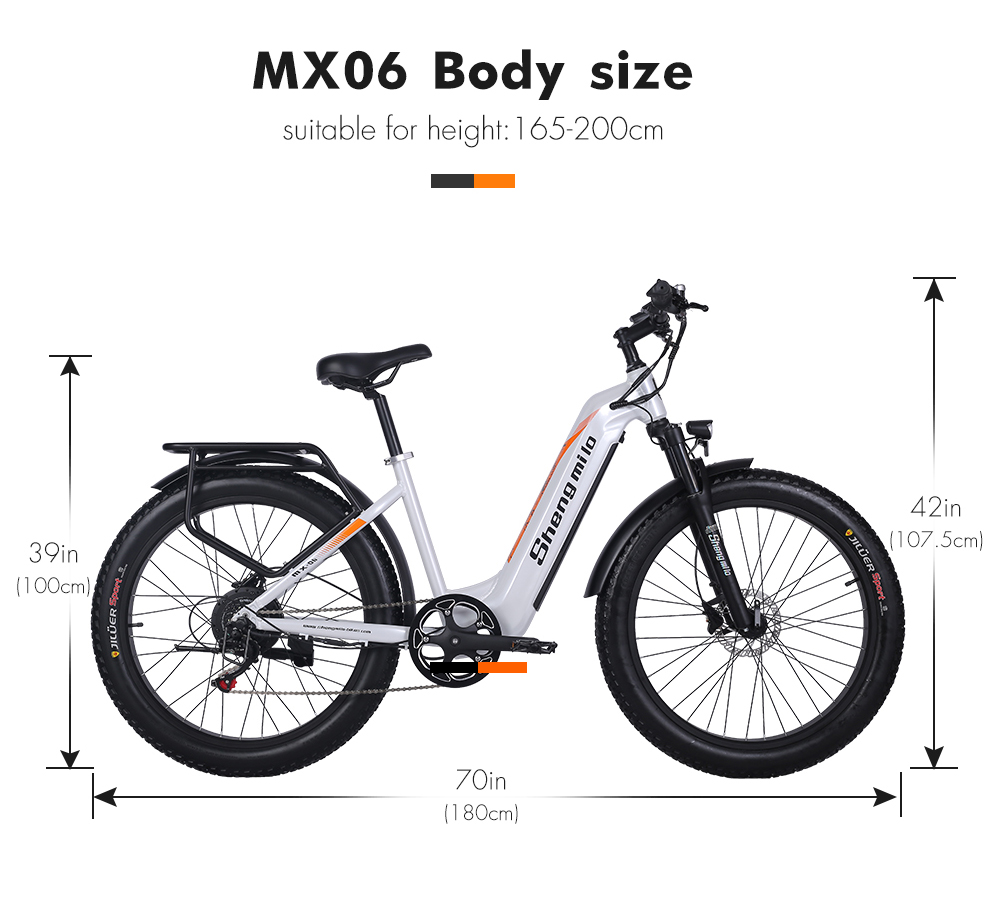 White 26 inch Electric Fat Tire Bike 7 Speed 48V 500W 17.5Ah Lithium Battery