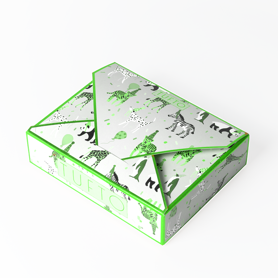 Printed Ivory Paper Board Post Card Boxes Triangle Packaging Box Custom Size