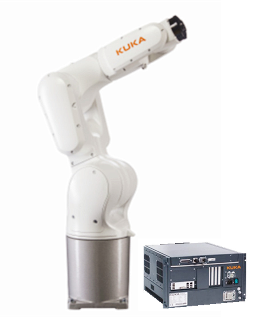 Kuka mini industrial robot arm in factory used in automobile manufacturing