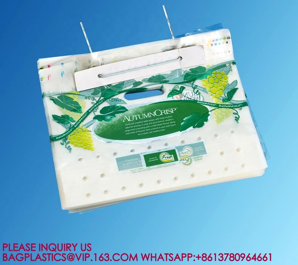 Fresh Fruit Pack Recycle PP Fruit Packaging Bag With Bottom Gusset For Grape bags Packing
