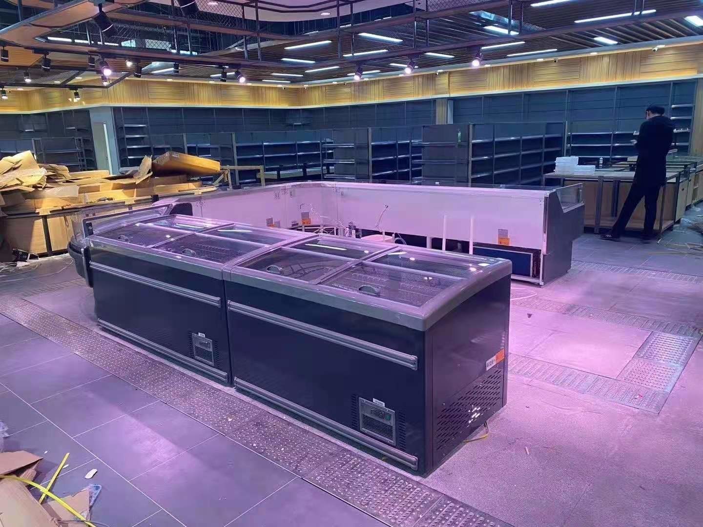 Straight - cooling automatic frost refrigerating frozen preservation horizontal island cabinet