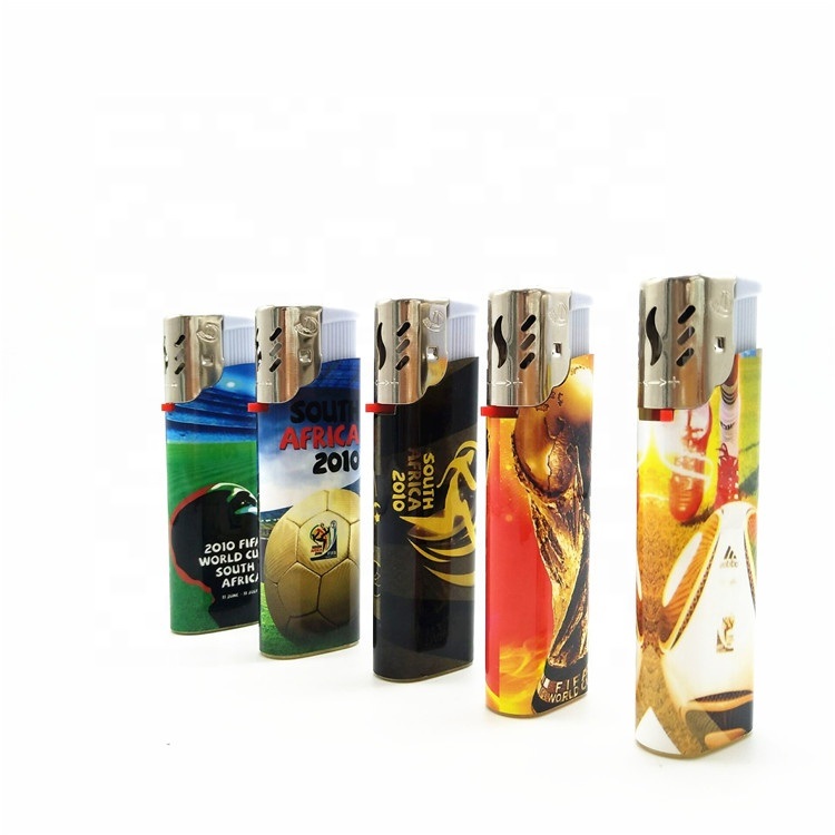 High Quality Cigarette Windproof Lighter with Football Wrapping Paper