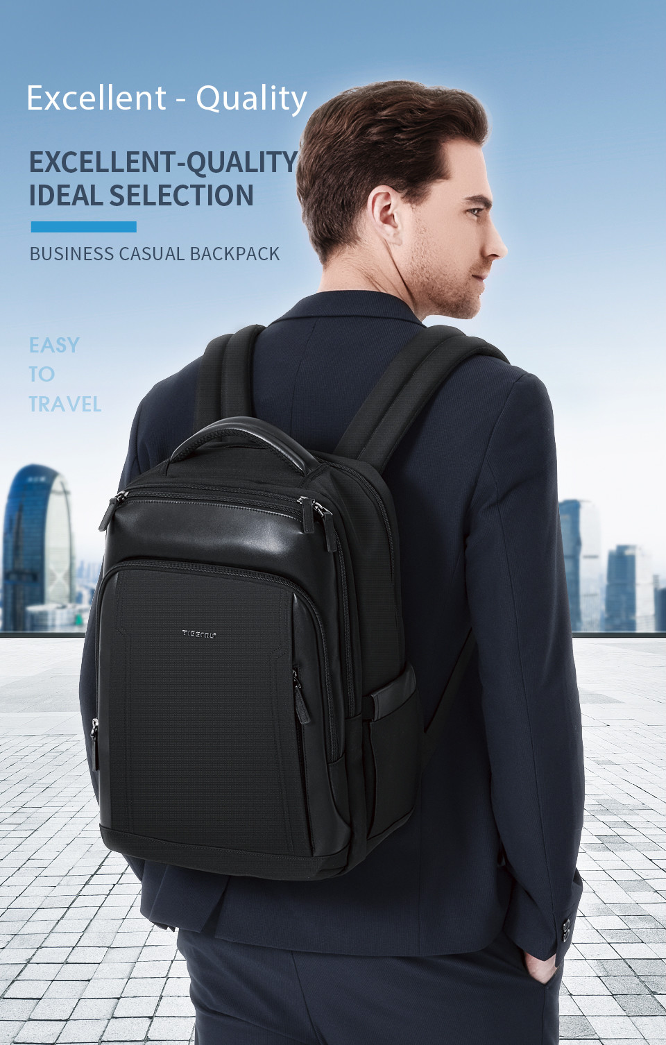 Business Travel Backpacks Anti Theft Waterproof Shockproof Large Capacity 15.6 Inch Laptop Luxury