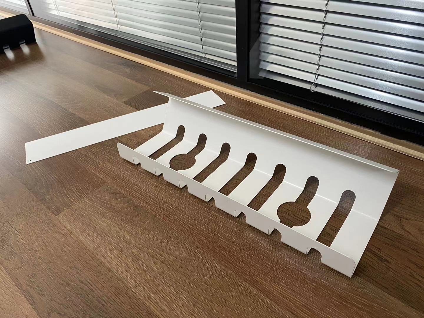 No Drilling Required Under Desk Cable Management Metal Tray Cord Organizer with Clamp