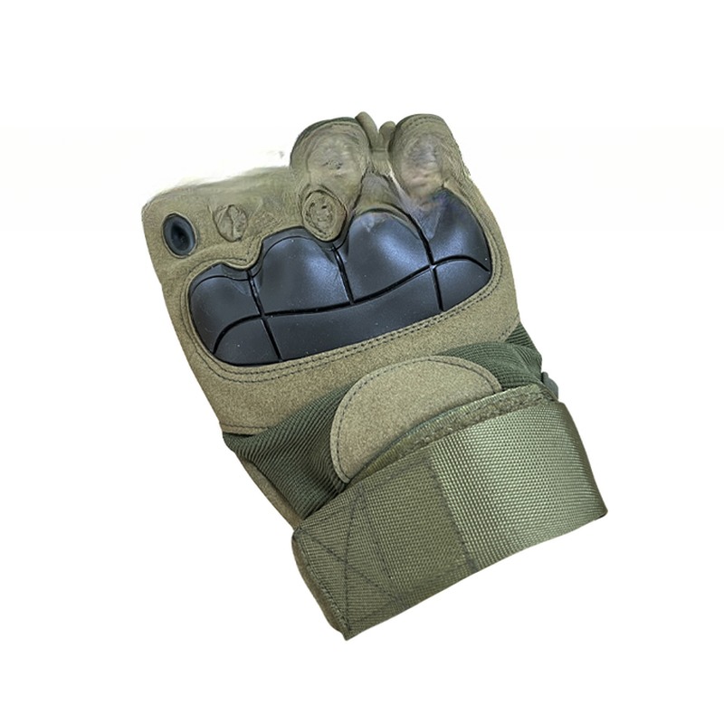 Green Customized Half Finger SKI Protection Training Gloves for Protection