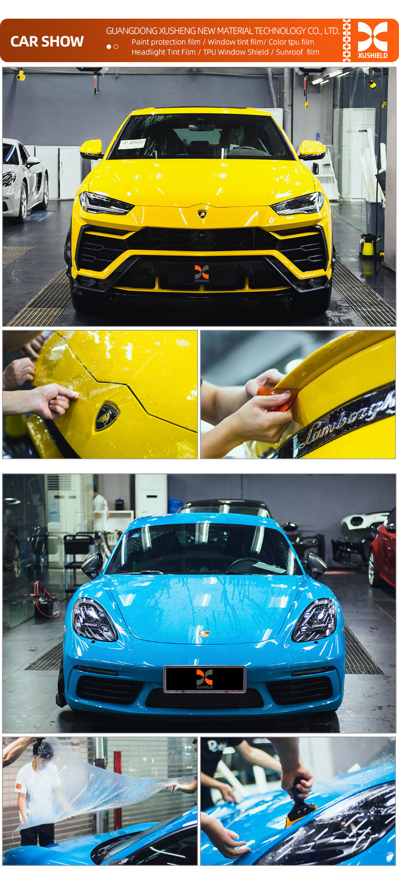 XUSHIELD Manufacturer Wholesale Clear Car Film Self-adhesive Anti-Scratch Self-Healing TPU PPF Paint Protection Film