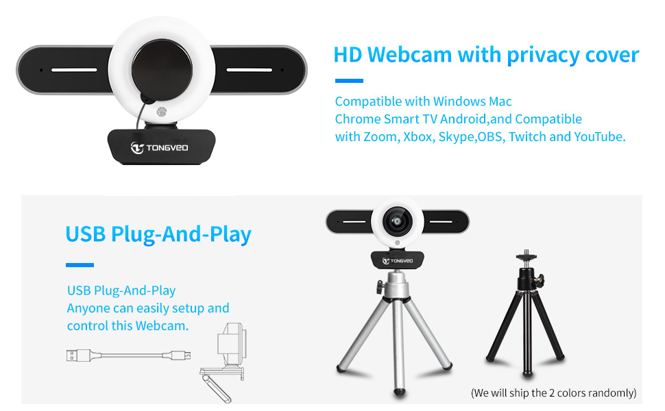 Live Streaming Webcam Light Correction & Autofocus Web Camera