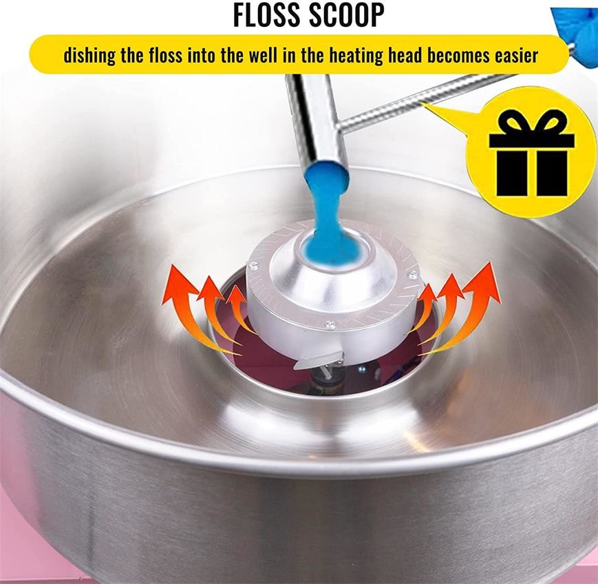 Floor Standing Electric Heating Candy Floss Machine Commercial With Wheel