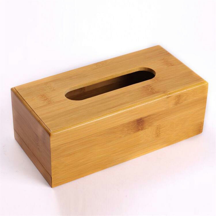 Multifunction Bamboo Tissue Box 22x11.5x9CM Functional Design for Bathroom Essentials