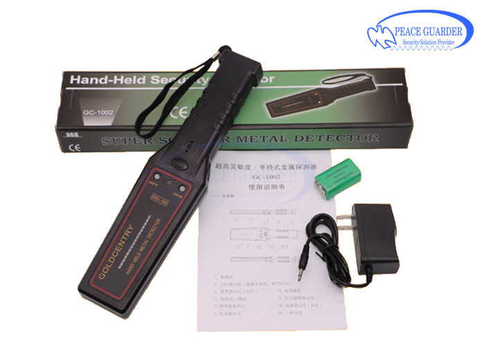 LED Indicator Portable Metal Detector , Hand Wand Metal Detector With 9V Rechargeable Battery
