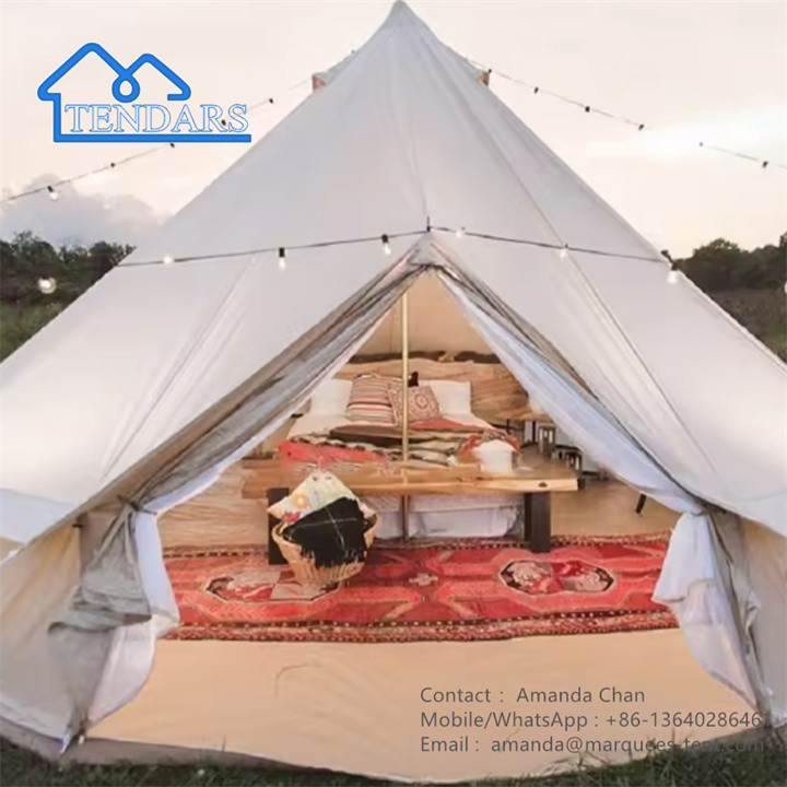 Outdoor Camping Tent Waterproof Cotton Canvas Tent Glamping Luxury Bell Tent