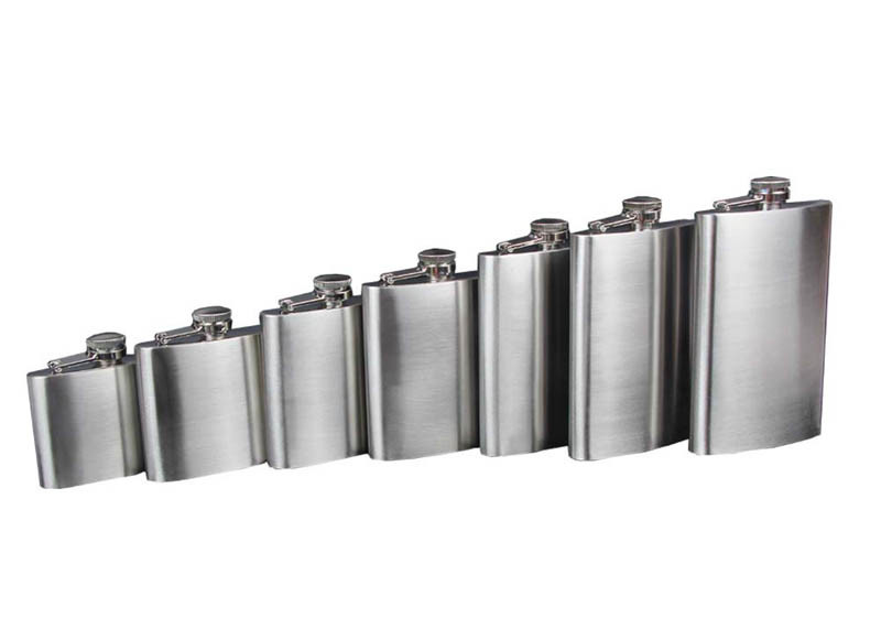 Environmental Protection 1- 18 Oz Hip Flask Plastic Cover Stainless Steel Jug