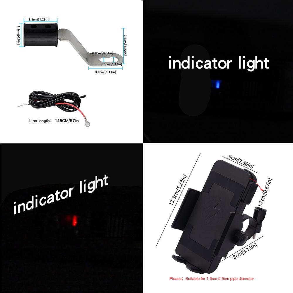 360 Degree 5W Motorcycle Wireless Charger Mount Waterproof For Iphone 12