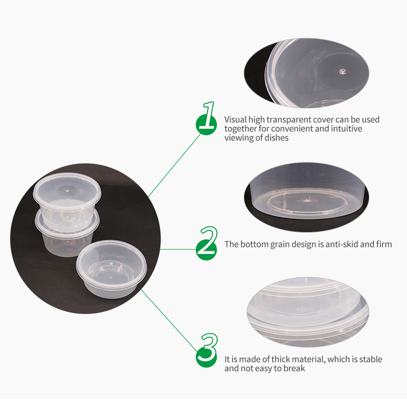 Microwave Safe Takeaway Round Hot Soup Bowl Disposable With Plastic Lid