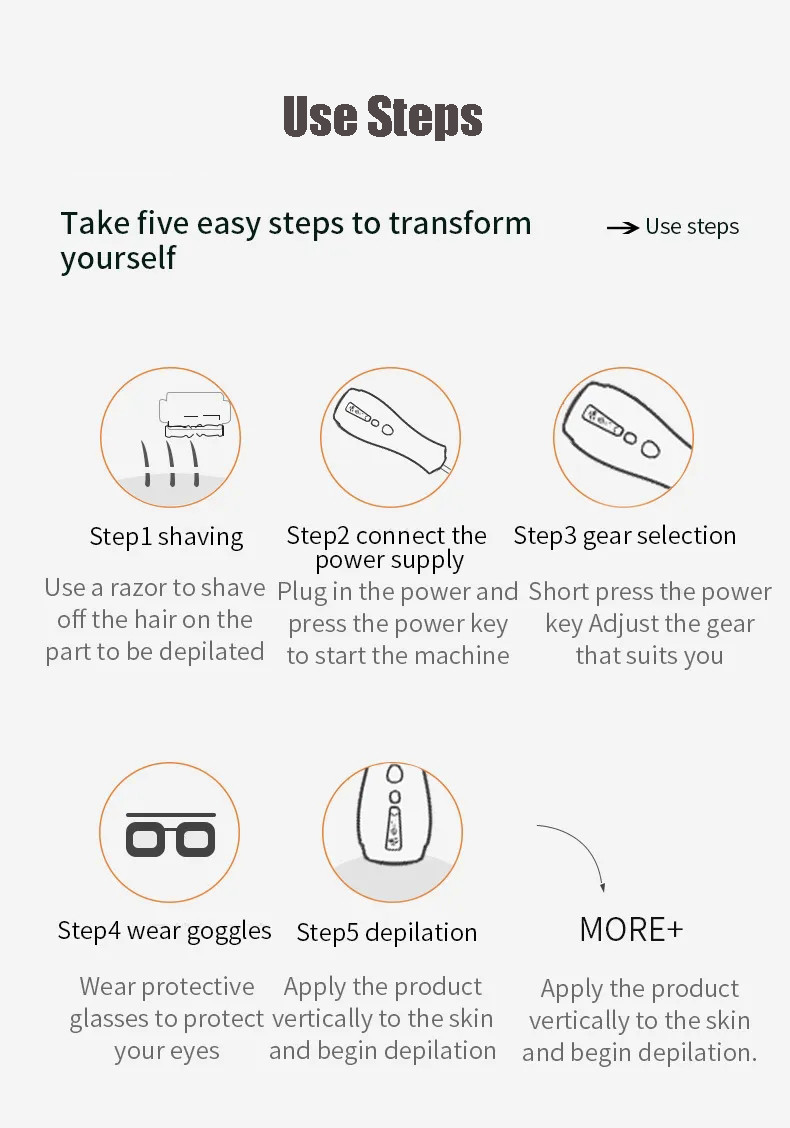 Ice Cool Permanent IPL Hair Removal Device for Women Men, ,Whole body Hair Remover As Fast As 8 Minutes, 999，999 Flashe