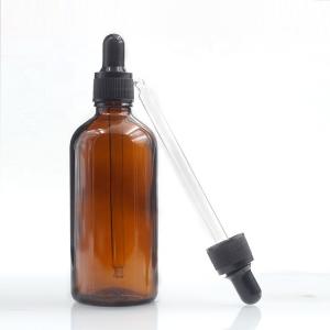 Buy cheap 100ml Empty Amber Oil Dropper Glass Bottle With Childproof Cap product