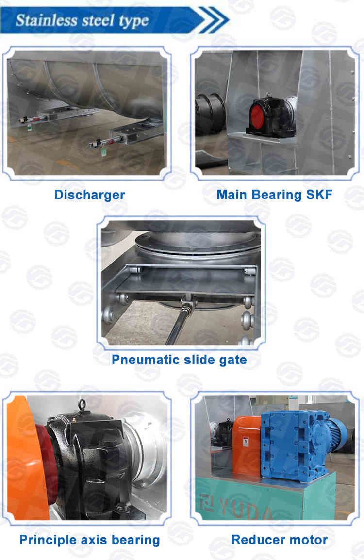 SS304 1200kg/Batch Animal Feed Mixer Machine Ribbon Cattle Feed Mixture