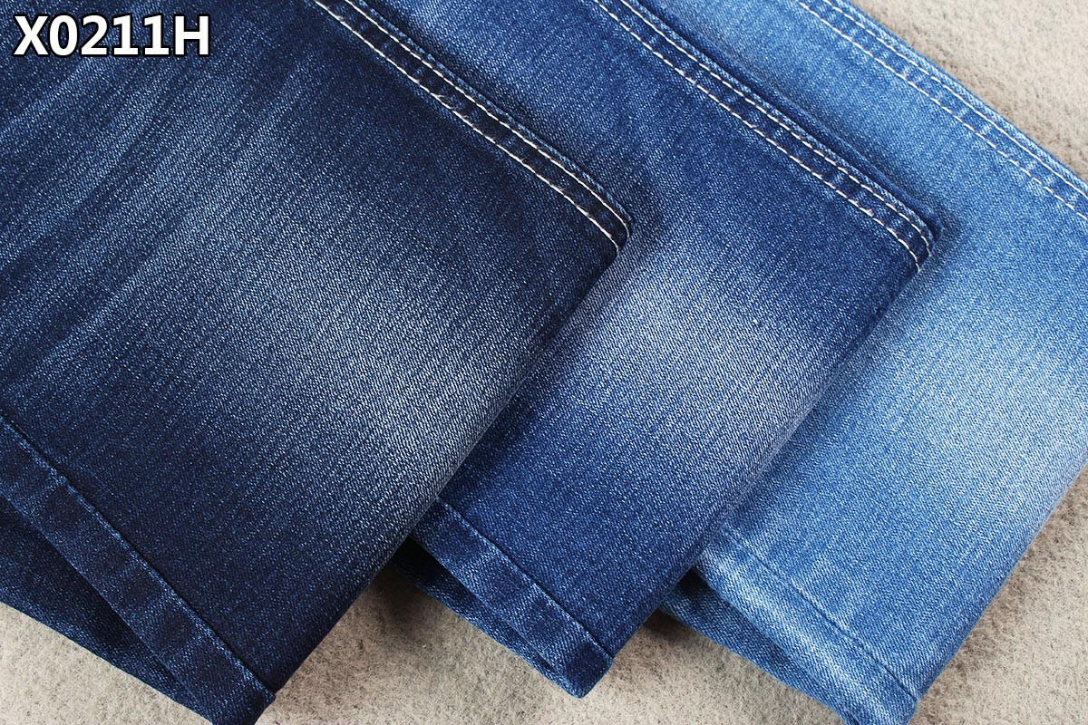 58/59" Width Crosshatch Denim Fabric Men'S Jeans Material Indigo Blue