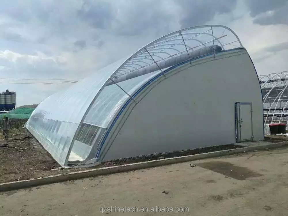 PE Single Layer Solar Tunnel Agricultural Greenhouse 4-6M Height