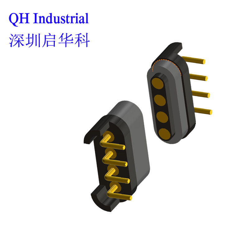 4Pin United Kingdom Cable Connector Magnetic Charging Connector Pogo Pin Connector For Usb