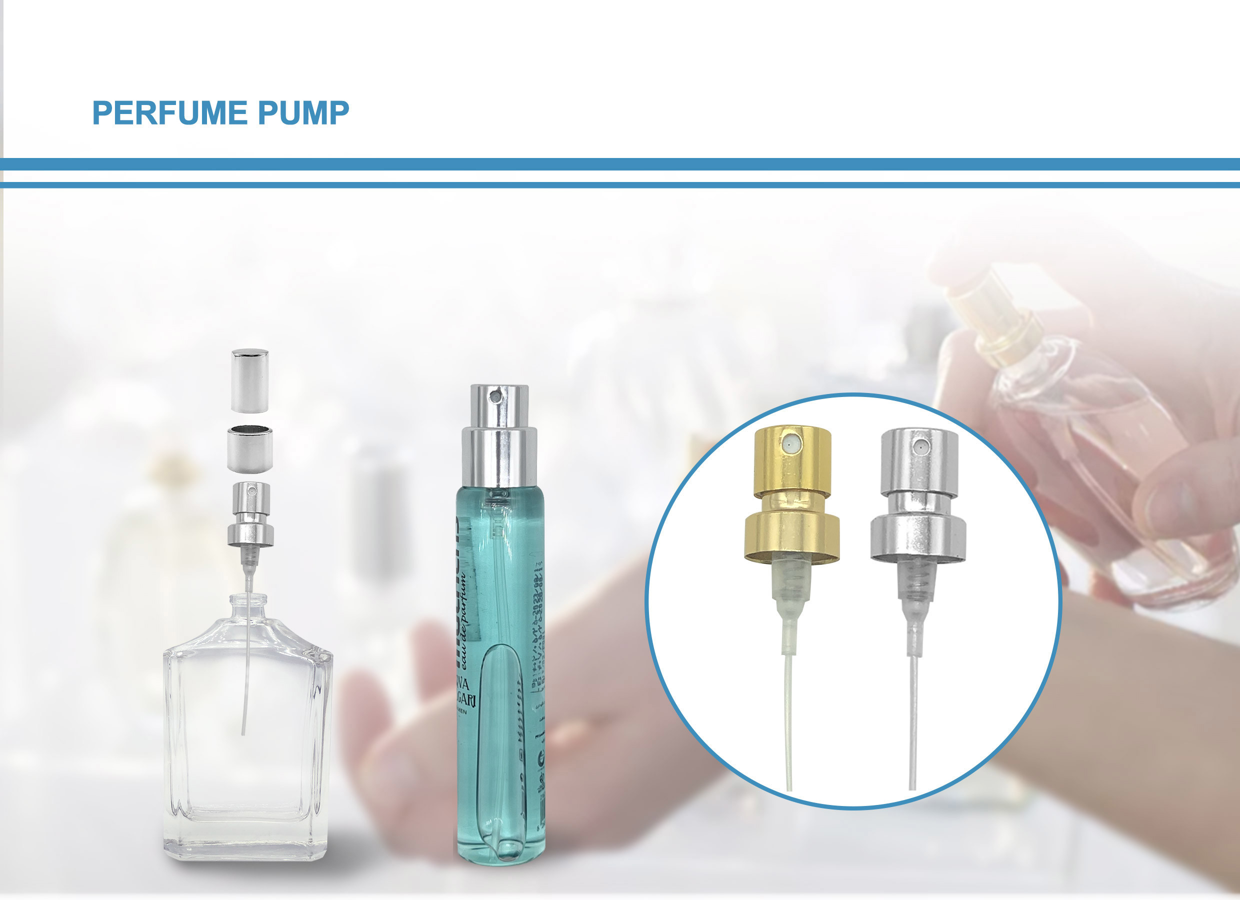 Premium Perfume Pump for Luxury Fragrance Bottles with Fine Mist Dispenser and Gold-Plated Finish