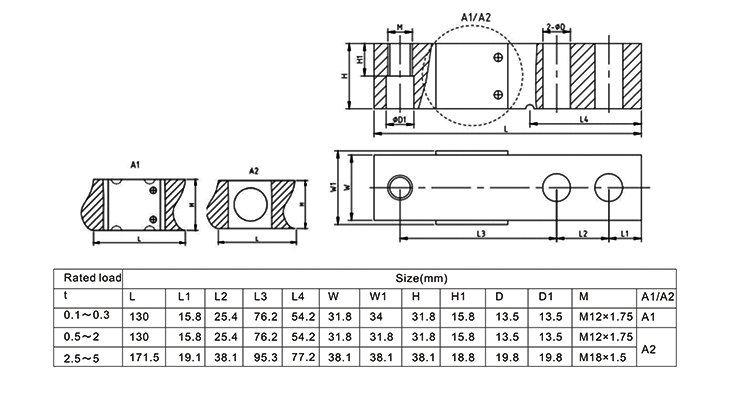 Floor Scale Livestock Scale Shear Beam Load Cell 500kg 1T 2T