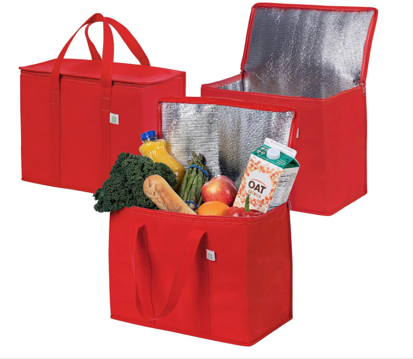 Nonwoven Thermal Insulated Grocery Bag Cooler Personalized Printing for Food Fruit Storage
