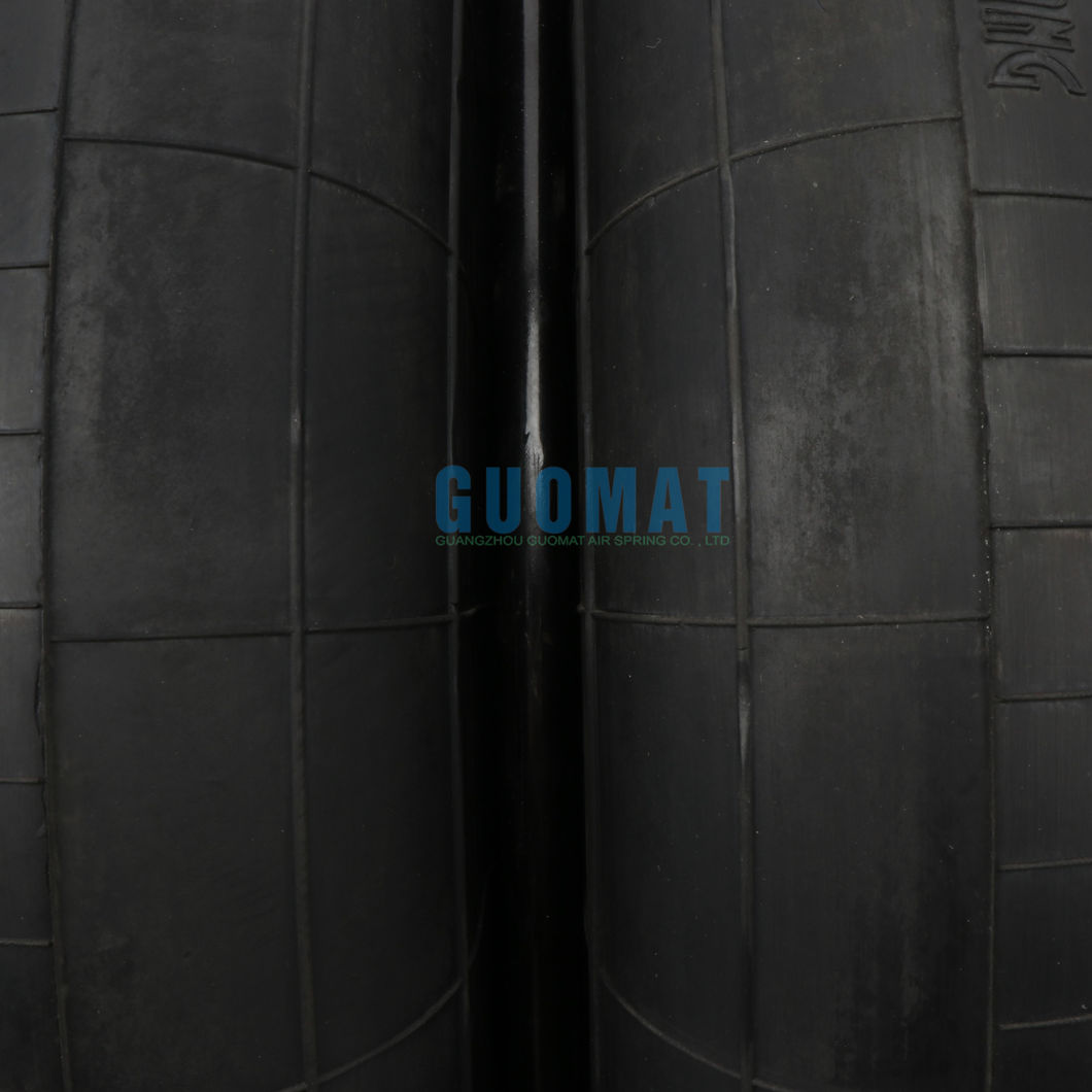350255h-2 Flange Connection Double Convoluted Rubber Bellows / Air Spring Isolator W/O Rings