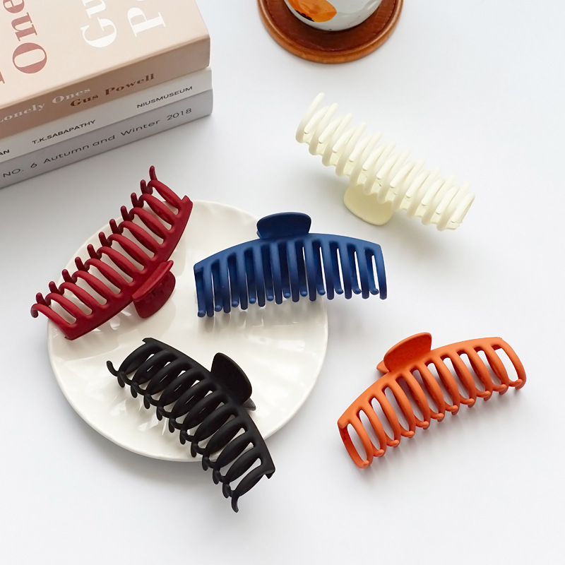 Acrylic Large Plastic Hair Claw Clips For Thick Hair Big Headpiece Matte Keel Shark 13cm