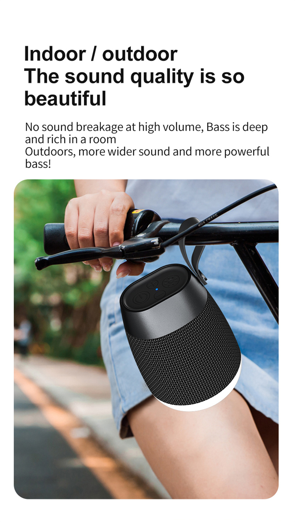 Experience Audio with this Wireless Speaker Heavy Bass Low Tone and Waterproof Fabric