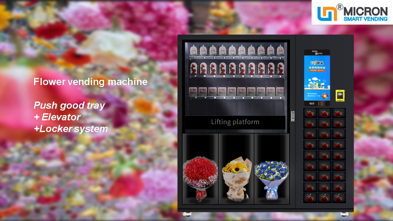 Max. 69 Flower Vending Machine Remote Controlled With Refrigeration System