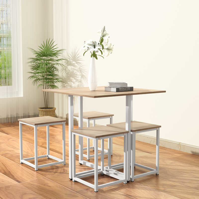 Natural Wood 5 Piece Bar Table And Stools L31.5in H30in Table size
