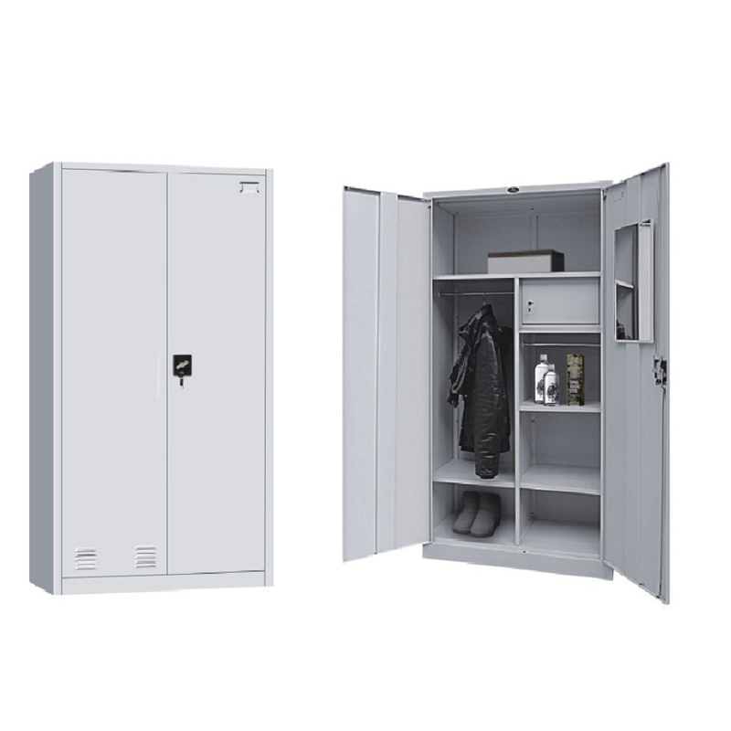Easy Assemble Home 0.6mm Cam Key Security Grey Steel Wardrobe