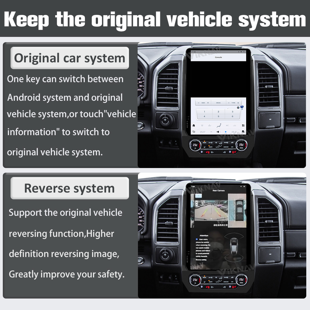 14.4 inch 2K HD Touch Screen Stereo For Ford Expedition 2015-2022 GPS Multimedia Player Android Auto Wireless Carplay