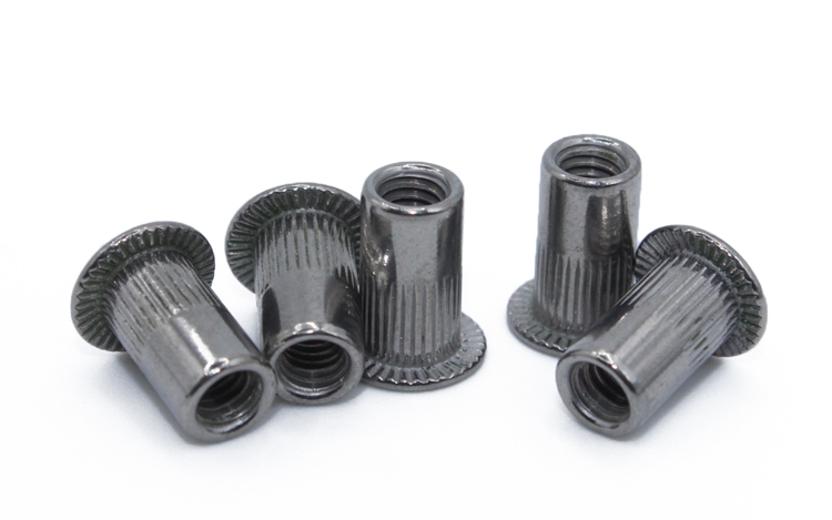 M3 M4 M5 M6 M8 M10 M12 Flat Head Knurled Threaded Insert Rivet Nut Control