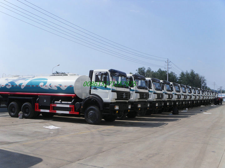Beiben AWD off road Steel Water Tanker Truck 6x6 With Water Pump Bowser For Transport Clean Drinking Water 16-18cbm