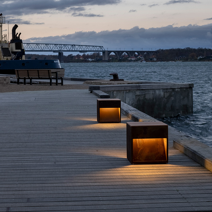 corten led bollard lights