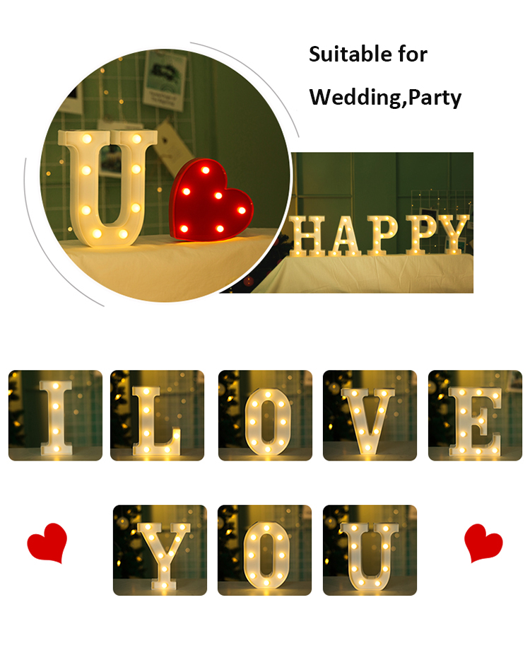 4ft Waterproof Illuminated Love Letters for Weddings Plug and Light Installation Way