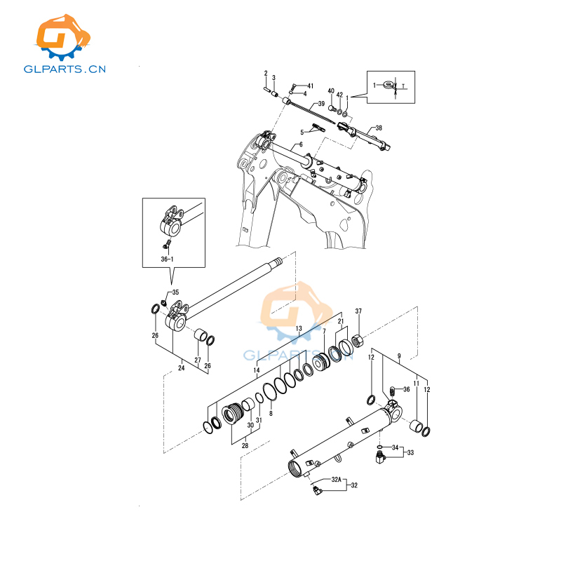 ViO27-5B Excavator Hydraulic Arm Cylinder For YANMAR Durable Parts