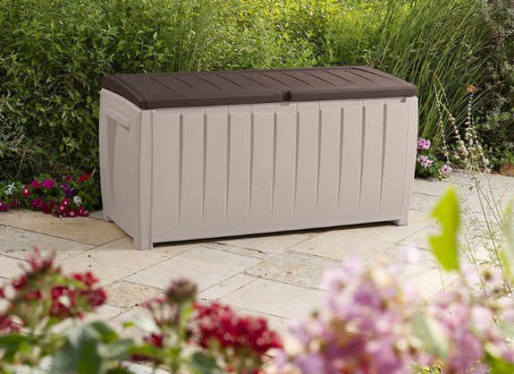 White 0.6mm HDPE 400L Outdoor Storage Box Shed