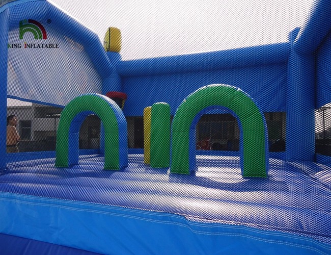 Blue Realistic Monsters University Printing Inflatable Jumping Castle With Arch