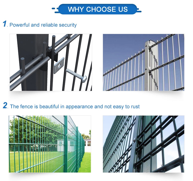Pvc Coated L2.5m OHSAS Double Wire Mesh Fencing