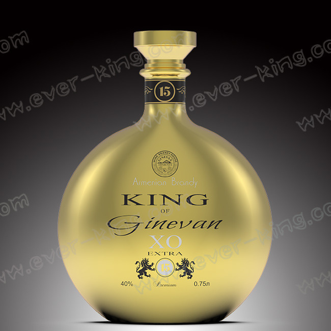 Crystal White Flint Glass Brandy Bottle 700ml With Glass Cap