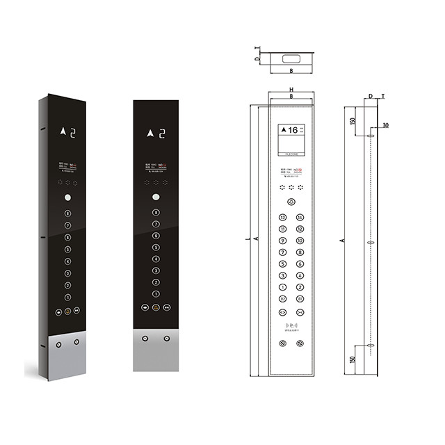 2-24 Floor Tempered Glass Elevator Spare Parts Elevator Car COP Panel Lift COP