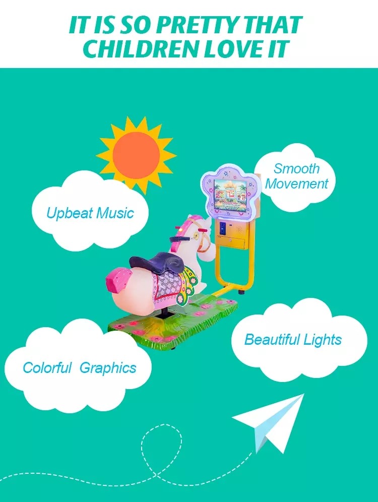 High Profit Coin Operated Carousel Horse , 3d Coin Operated Rocking Horse With 17 Games
