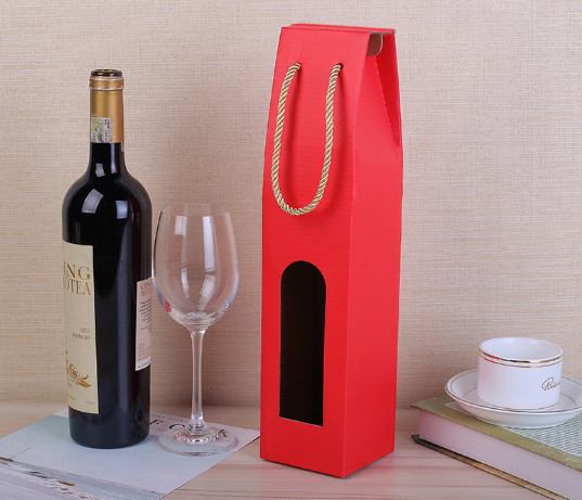 Manufacturers customized wine gift box single wine gift box custom window wine cartons custom