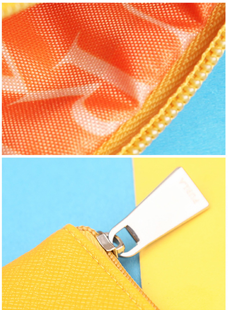 Pure Color PU Leather Cosmetic Bag For Business Trip