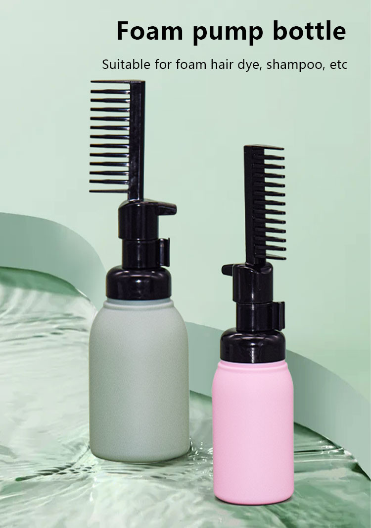 50ml 100ml Foam Pump Bottle Comb Applicator For Salon Hair Coloring Dyeing