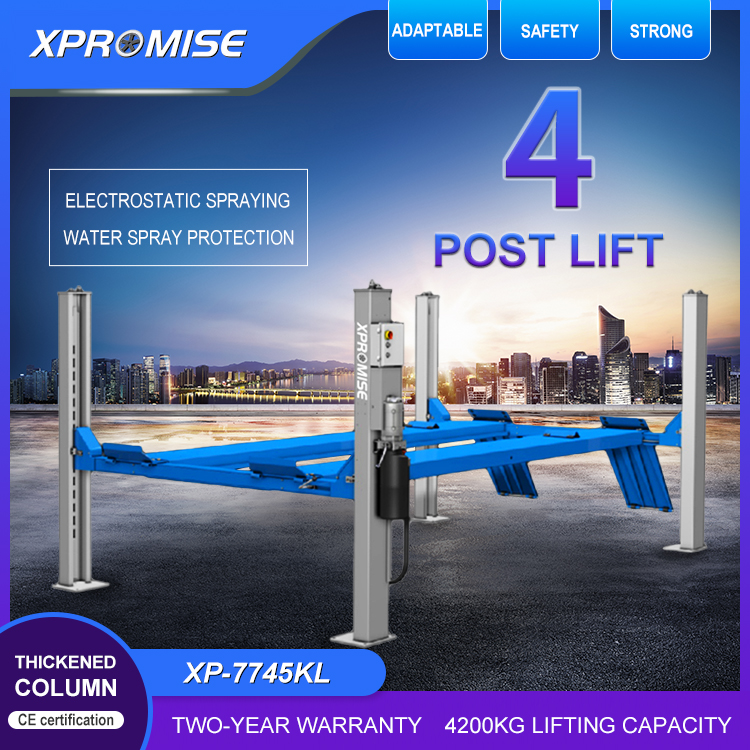 Four Post Lift For Auto Garage Repair Equipment Suitable For Wheel Alignment And Tire Changer At Work Shop And Tire Shop
