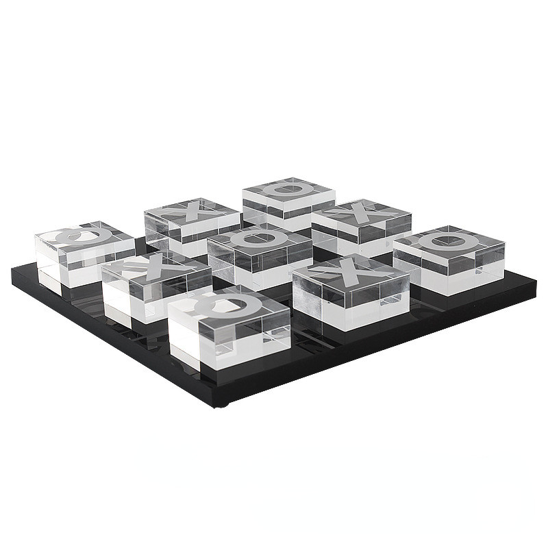 Custom Acrylic Game Set XO Lucite Chess Board 30x30cm For Entertainment